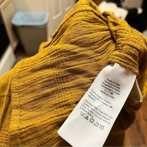 Madewell Sophia Top Textured Plaid XS Mustard Yellow U - Picture 8 of 9